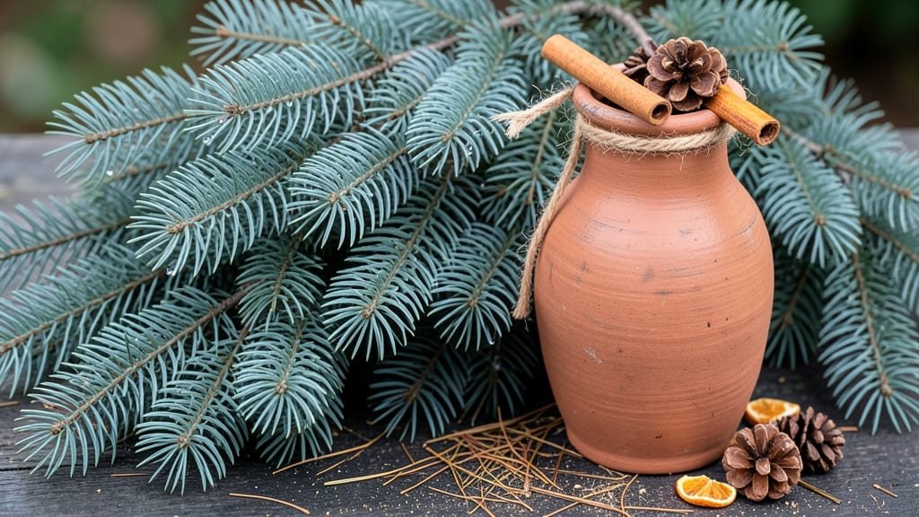 Christmas Tree Branches in Vase: Evergreen Elegance for Festive Centerpieces
