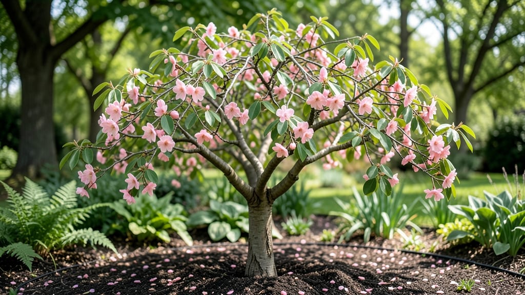 Tree With Little Pink Flowers: Whimsical Garden Accent for Year-Round Charm