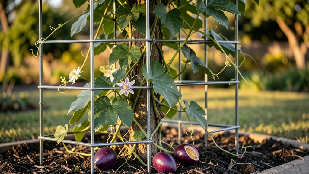 Passion Fruit Tree Trellis: Vertical Space-Saving Support for Heavy Vines