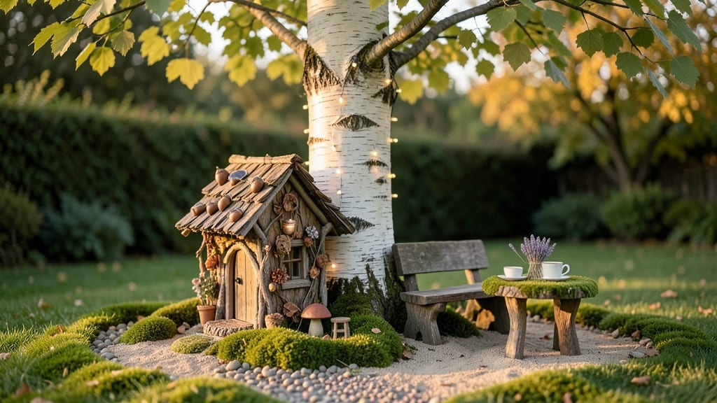 Tree Trunk Fairy Home: Whimsical Enchanted Haven for Garden Creatures