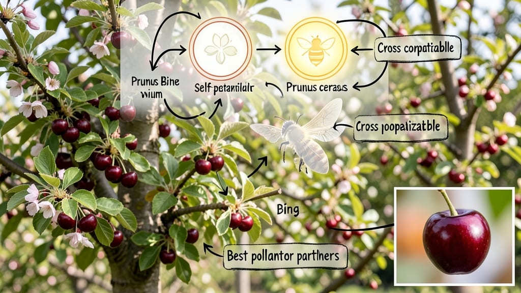 Bing Cherry Tree Pollination Chart: Key Stages and Cross-Pollination Partners