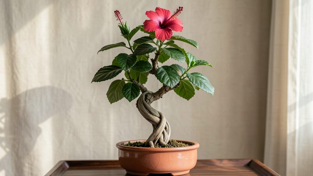 Hibiscus Braided Tree Indoor: Lush Canopy Control in Small Spaces