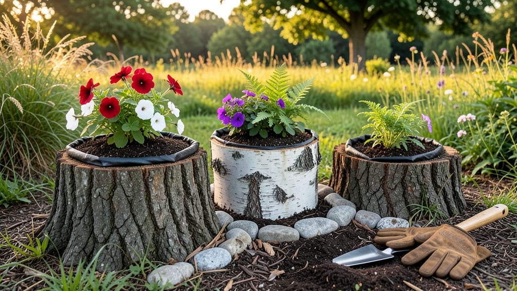 Planting Flowers in Tree Stumps: Vertical Garden Magic for Small Spaces