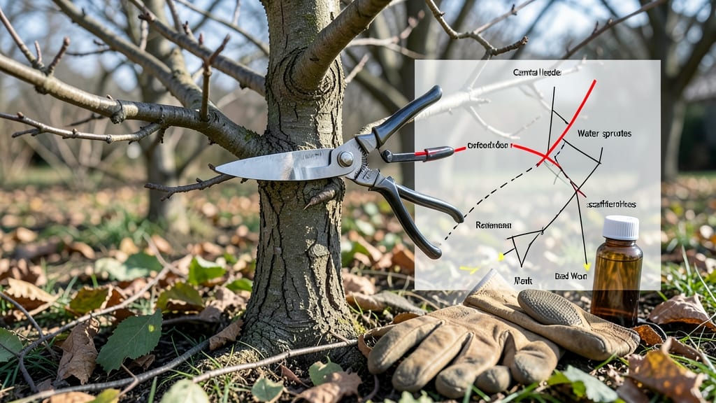 How to Prune an Apple Tree Diagram in Winter: Winter Cuts for Stronger Spring Growth